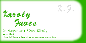 karoly fuves business card