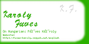 karoly fuves business card